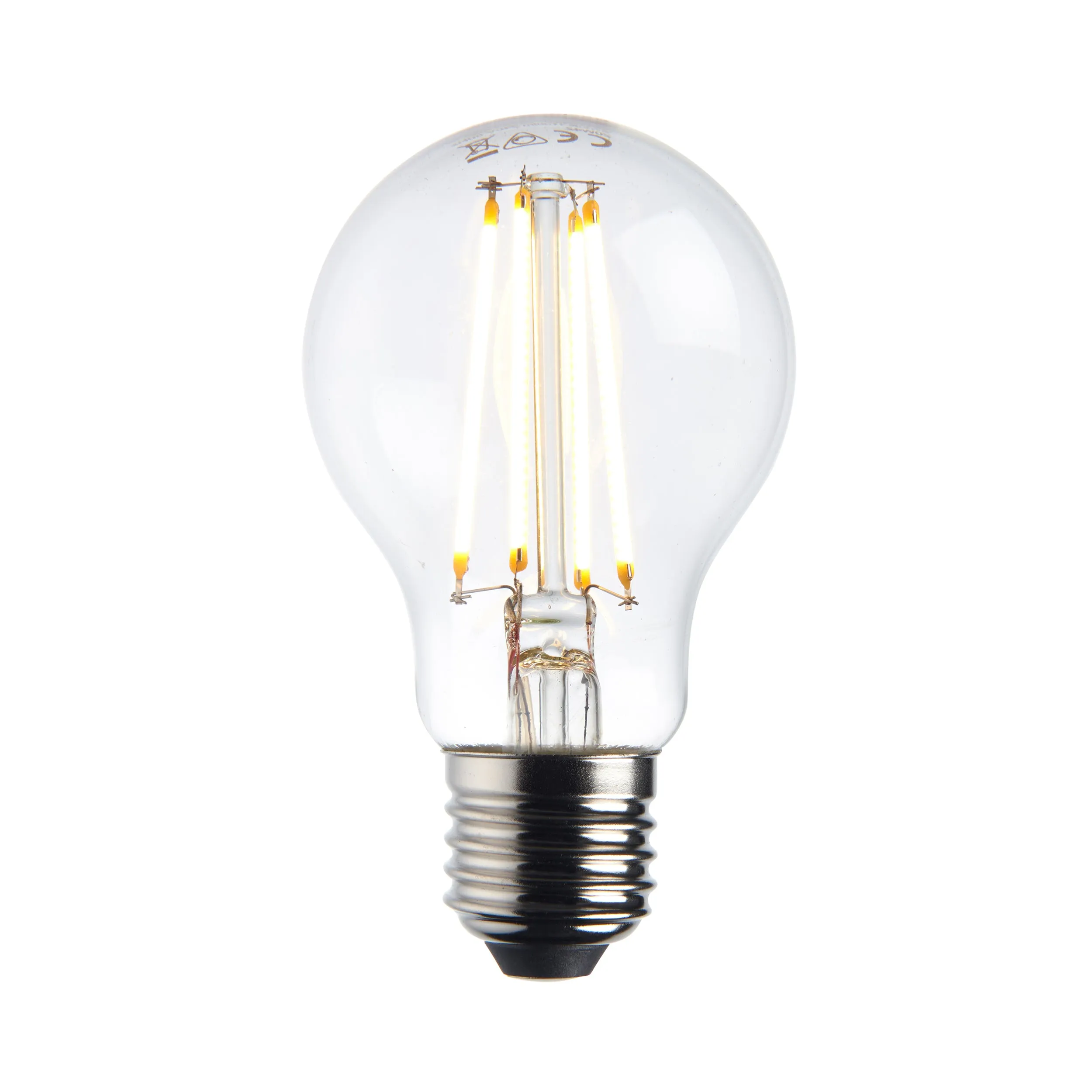Saxby 76799 E27 LED filament GLS dimmable 8W Clear glass & bright nickel plate 8W LED E27 Warm White