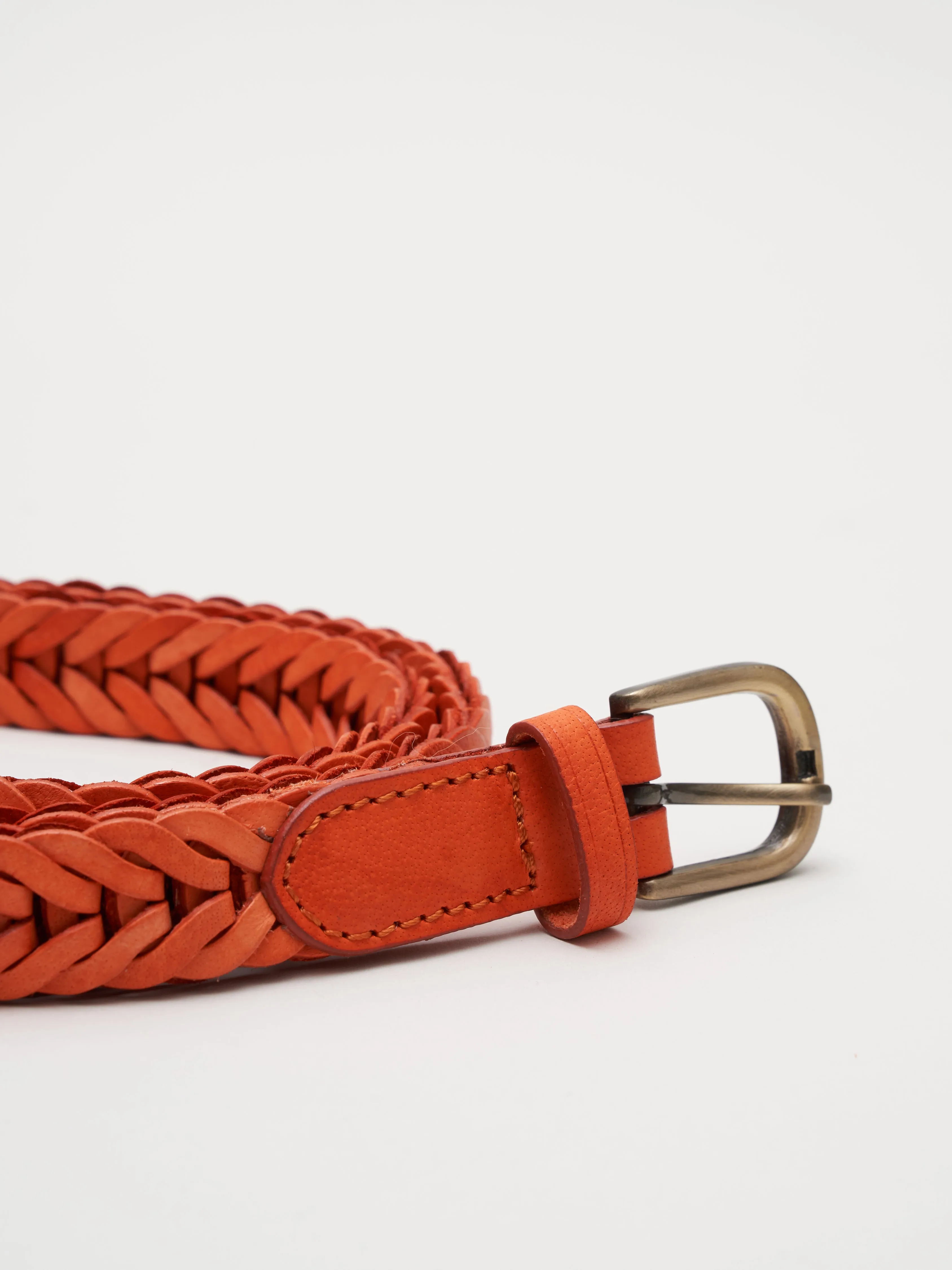 single link woven belt - orange
