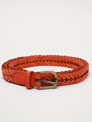 single link woven belt - orange