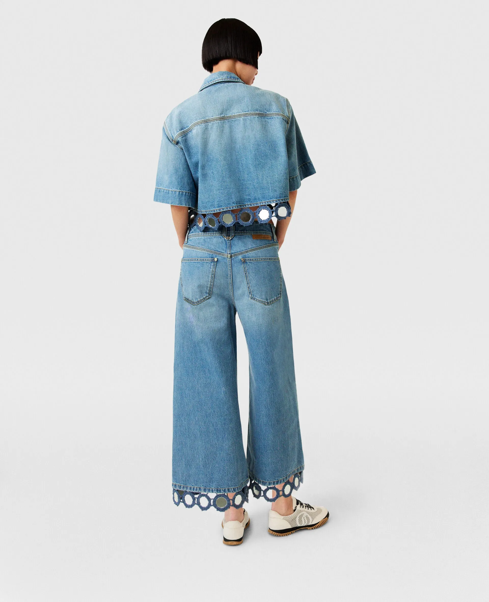 S.McCARTNEY] Vintage Wash Denim Culottes