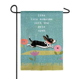 Someone Left the Gate Open Garden Suede Flag,14s8486