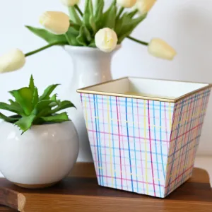Spring Plaid Patterned Candle