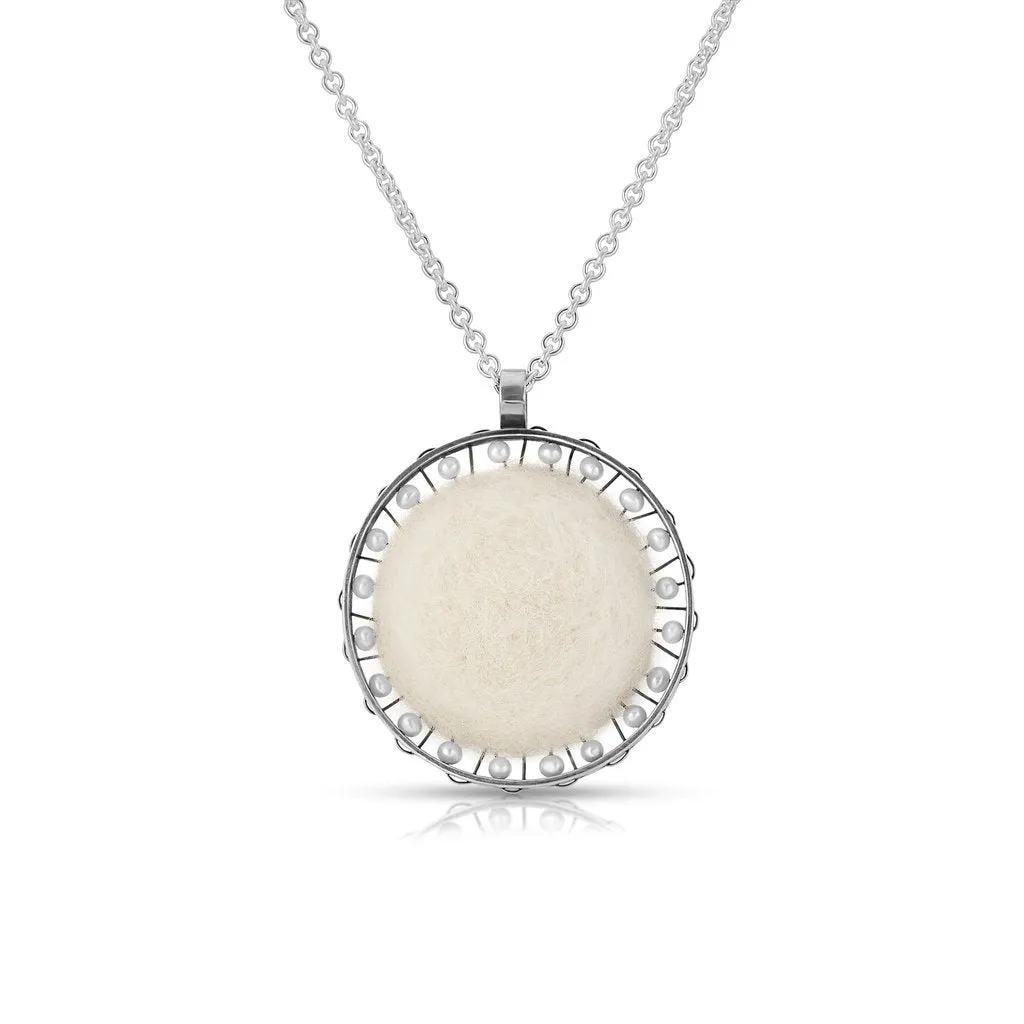 Sterling Silver and Natural Wool Felt Jewelry Set