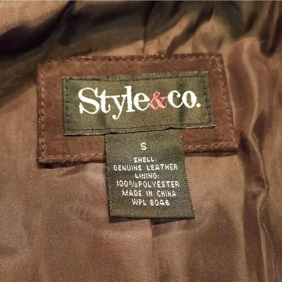 Style&amp;Co Suede Jacket Brown