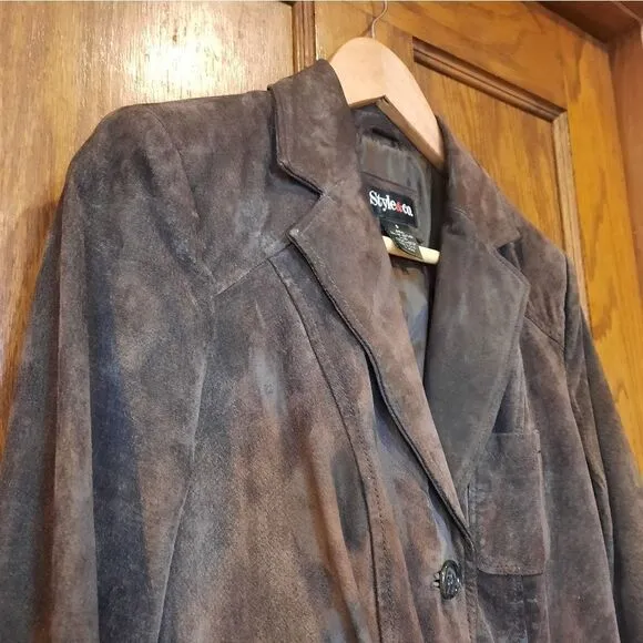 Style&amp;Co Suede Jacket Brown