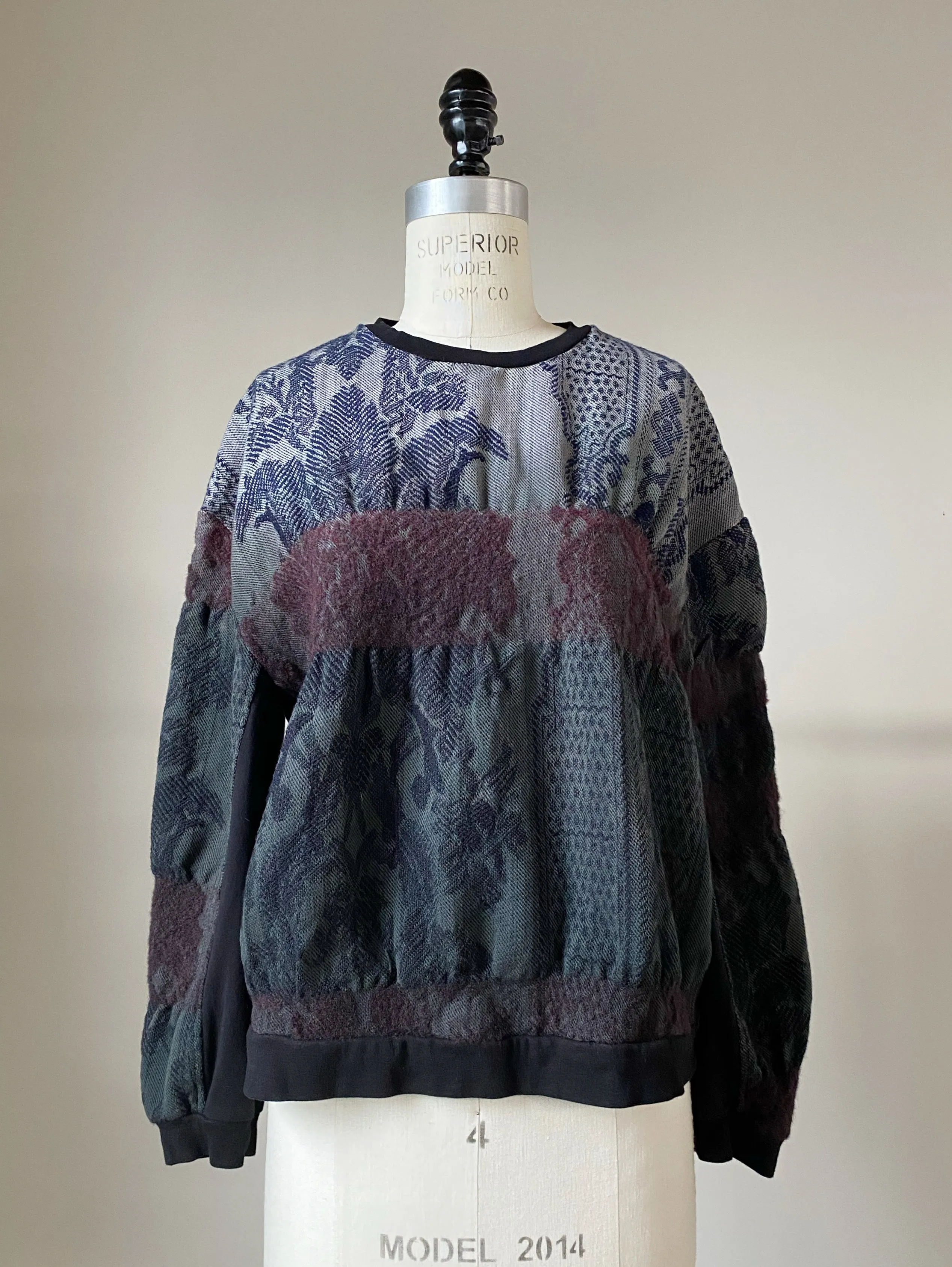 super felted hand dyed hand loomed lincoln jacquard sweatshirt
