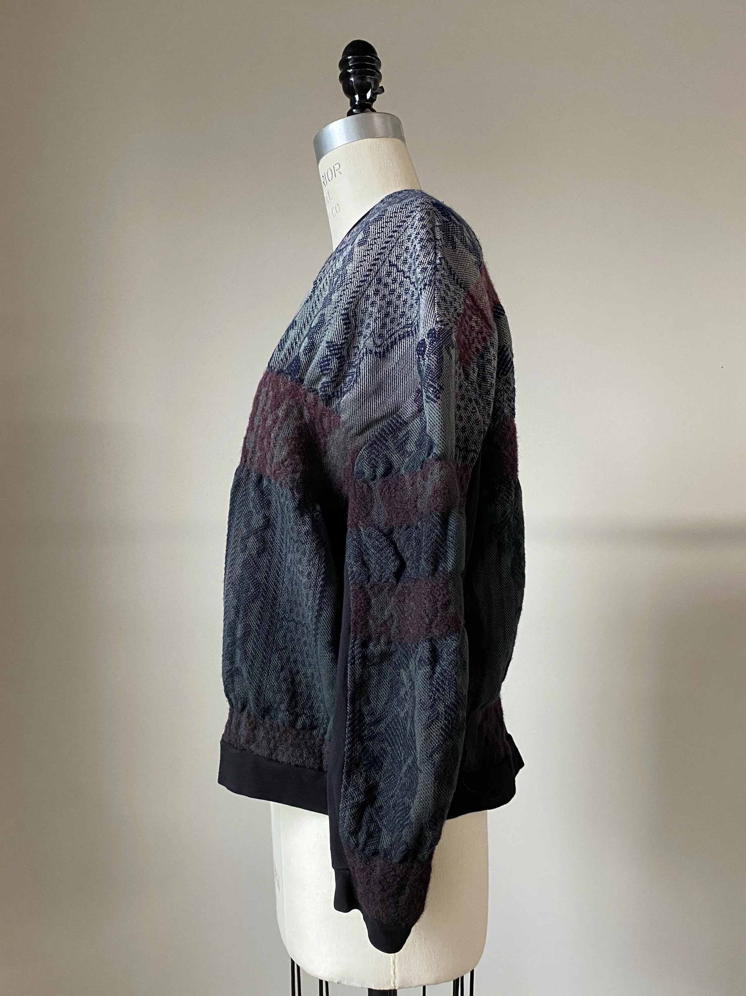 super felted hand dyed hand loomed lincoln jacquard sweatshirt