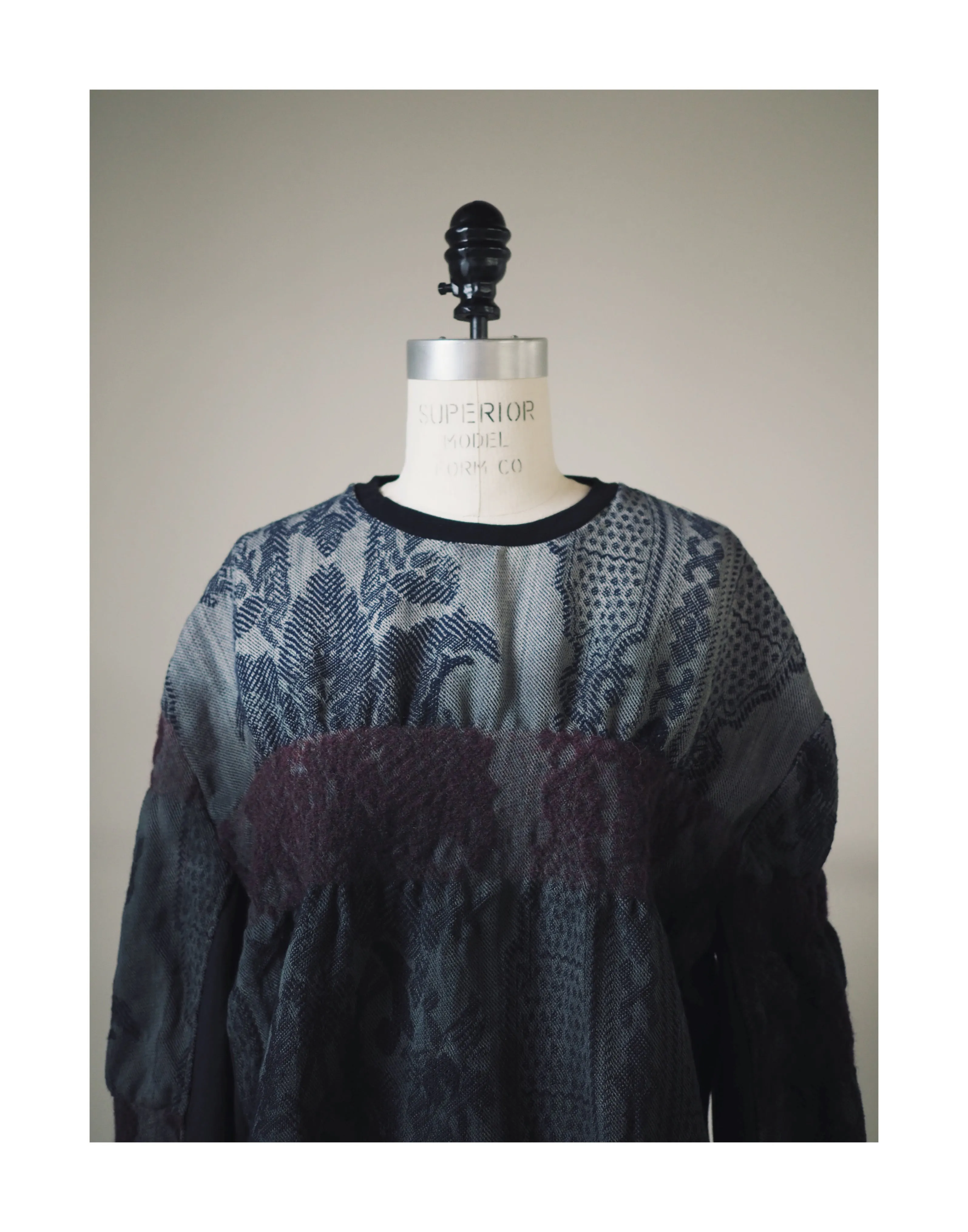 super felted hand dyed hand loomed lincoln jacquard sweatshirt