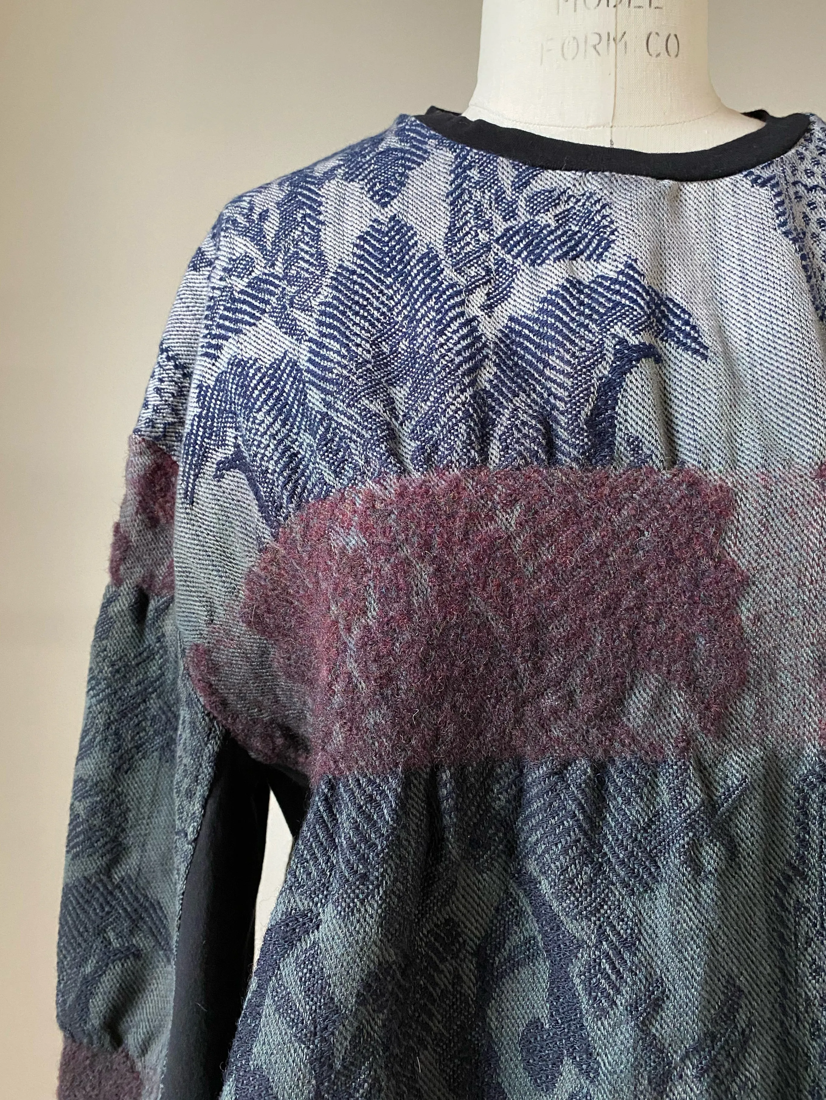 super felted hand dyed hand loomed lincoln jacquard sweatshirt