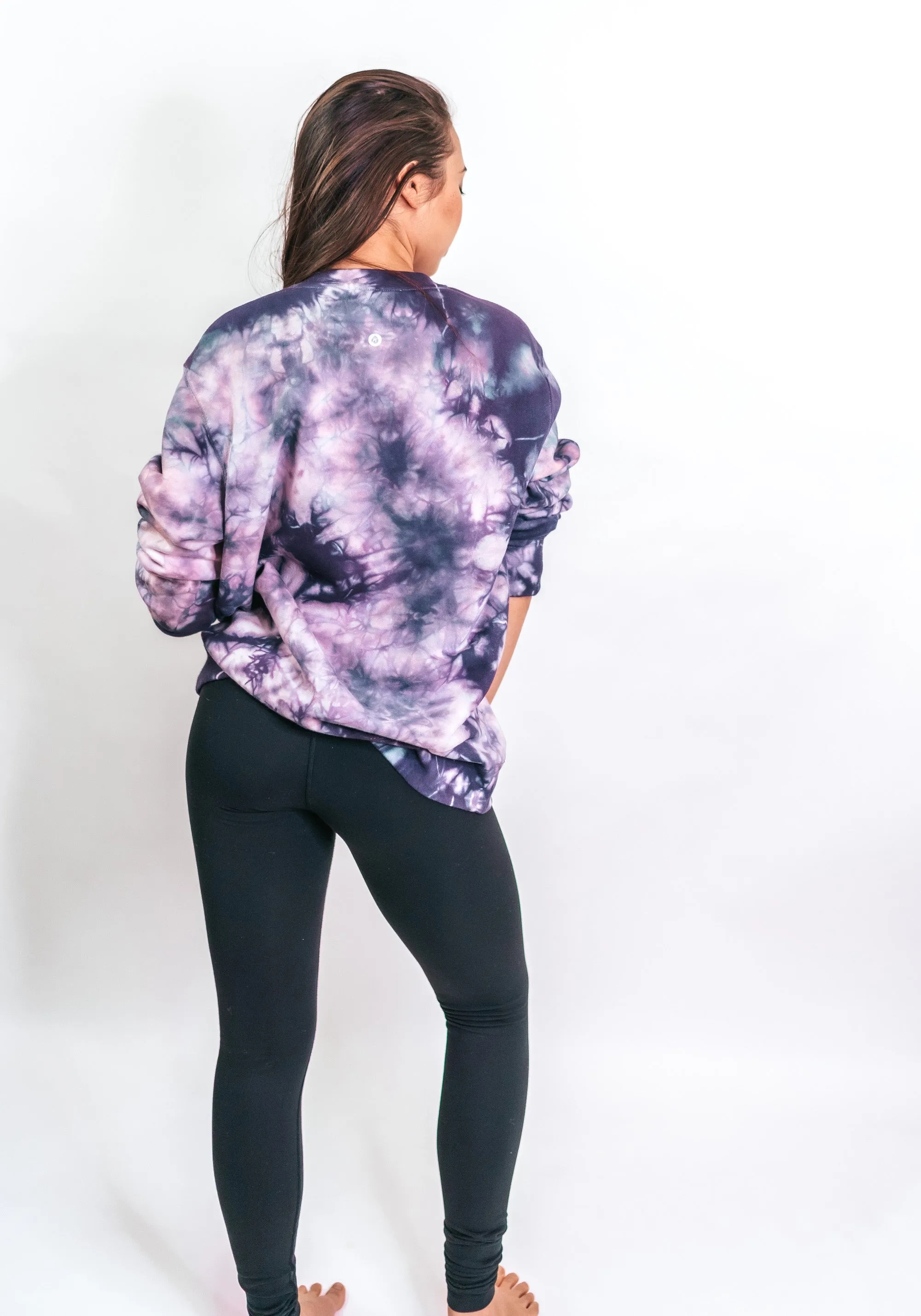 Tie-Dye Sunset Boyfriend Fleece Sweatshirt – Aubergine