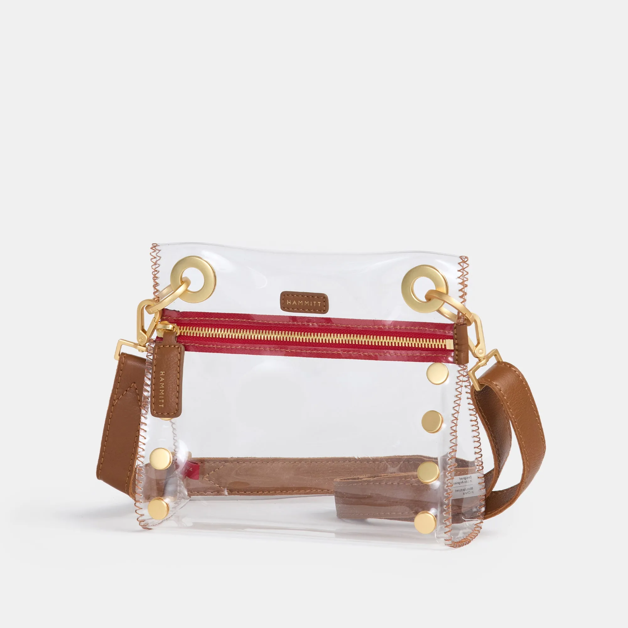 Tony Clear | Mahogany Pebble/Brushed Gold Red Zip | Sml