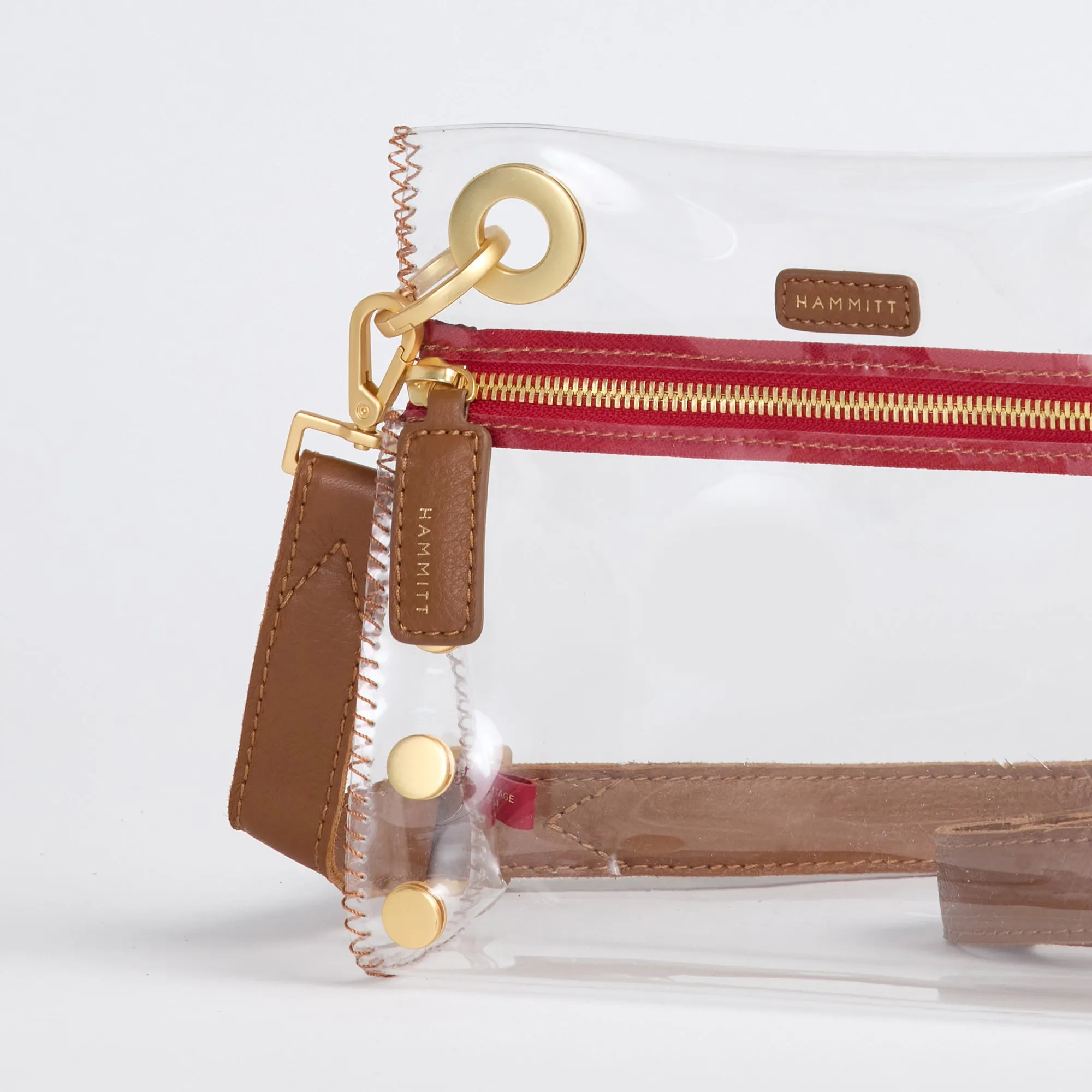 Tony Clear | Mahogany Pebble/Brushed Gold Red Zip | Sml