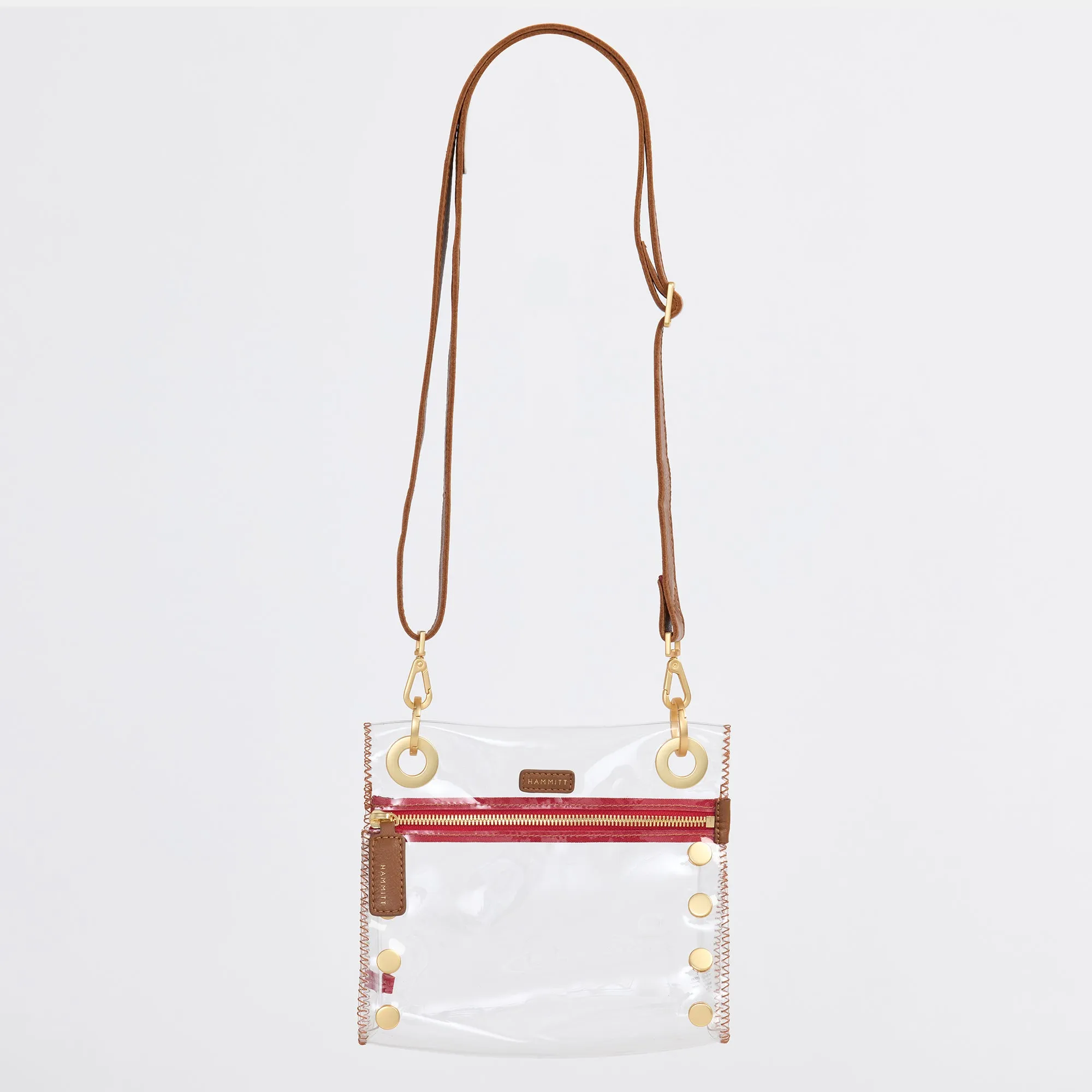 Tony Clear | Mahogany Pebble/Brushed Gold Red Zip | Sml