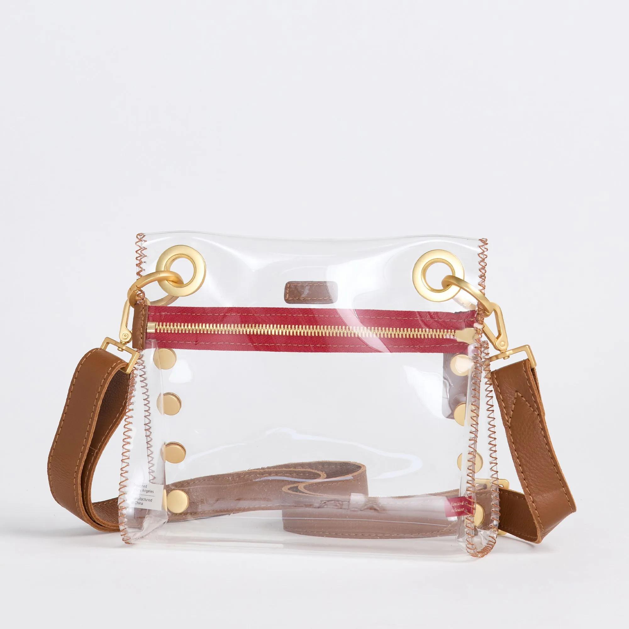 Tony Clear | Mahogany Pebble/Brushed Gold Red Zip | Sml
