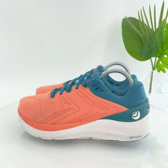 Topo Phantom 2 Women's Size 9 Running Shoes Orange Blue Lace Up Sneakers