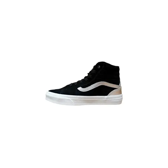 Vans Unisex-Child Filmore Hi Top Sneaker Suede/Black/Silver - Size 13