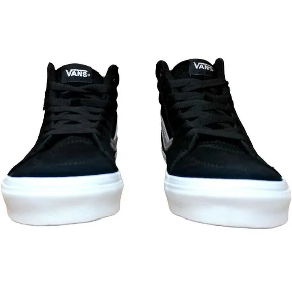 Vans Unisex-Child Filmore Hi Top Sneaker Suede/Black/Silver - Size 13