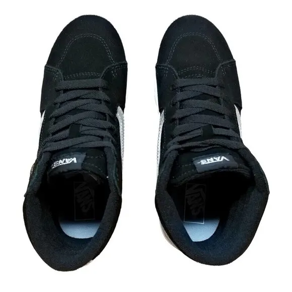 Vans Unisex-Child Filmore Hi Top Sneaker Suede/Black/Silver - Size 13
