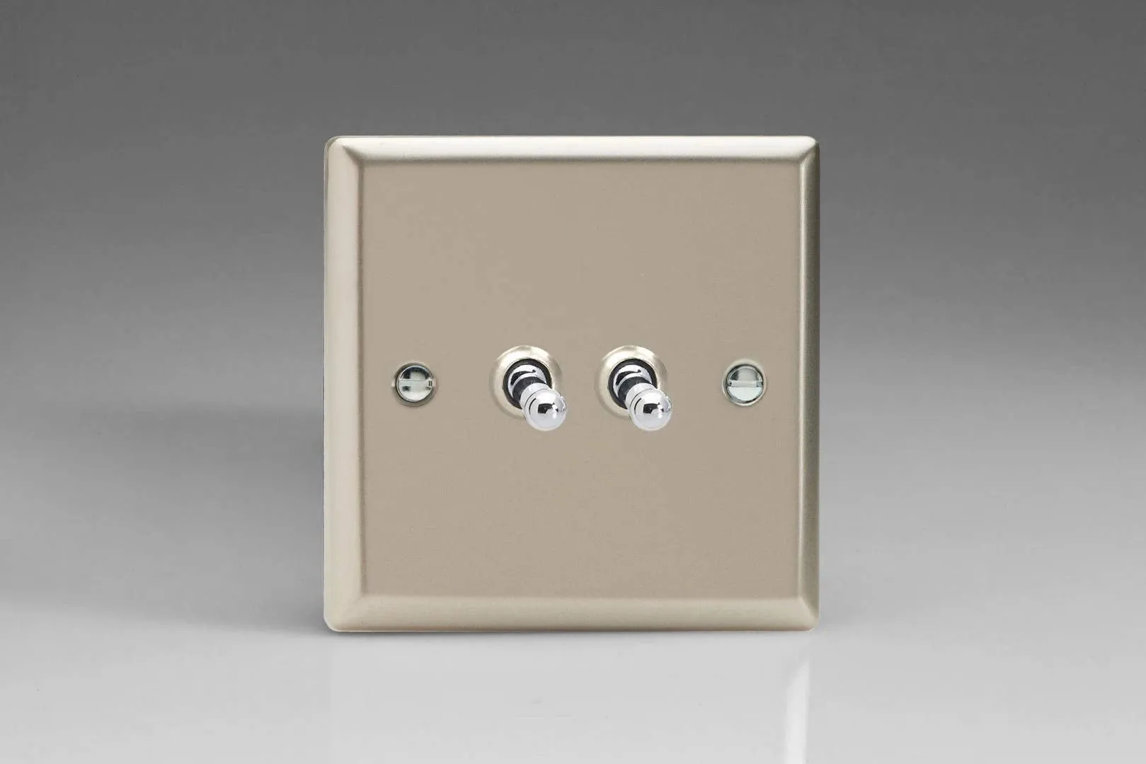 Varilight XNT2 Toggle Switches Satin 2-Gang