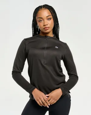 Velocity Quarter Zip Running Top - Black