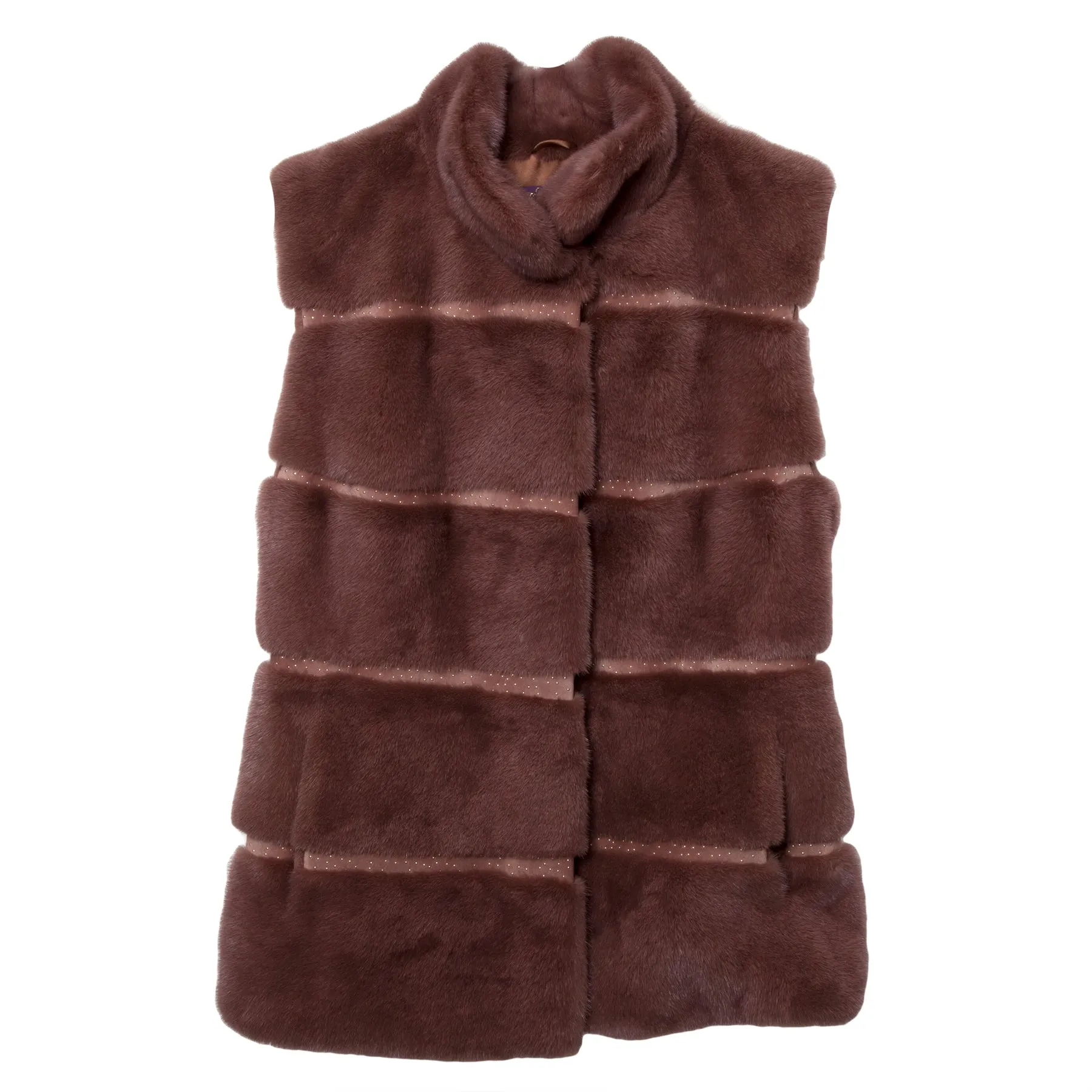 Velvet Dot Stand Collar Vest