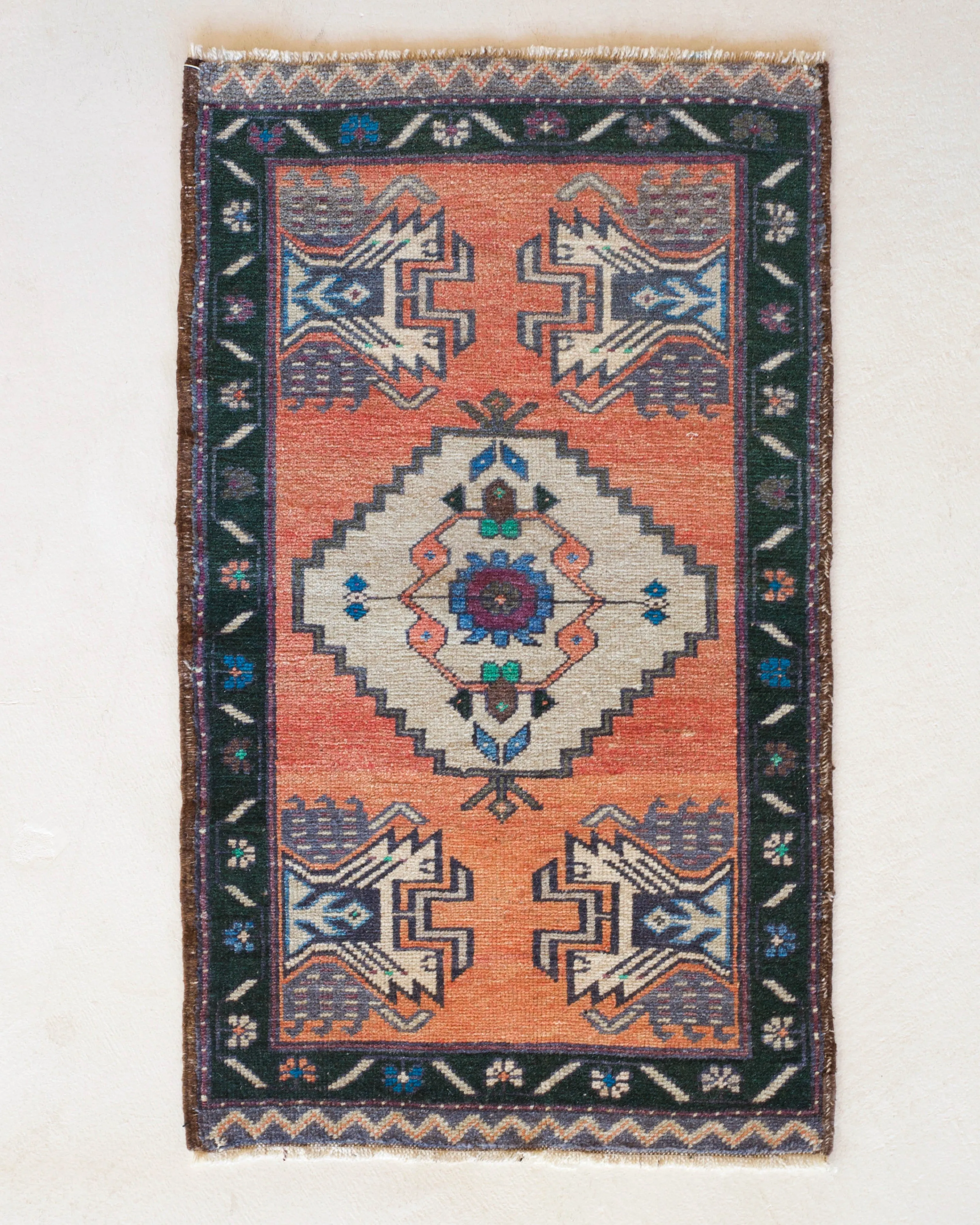 Vintage Mini Turkish Rug 22"x36"