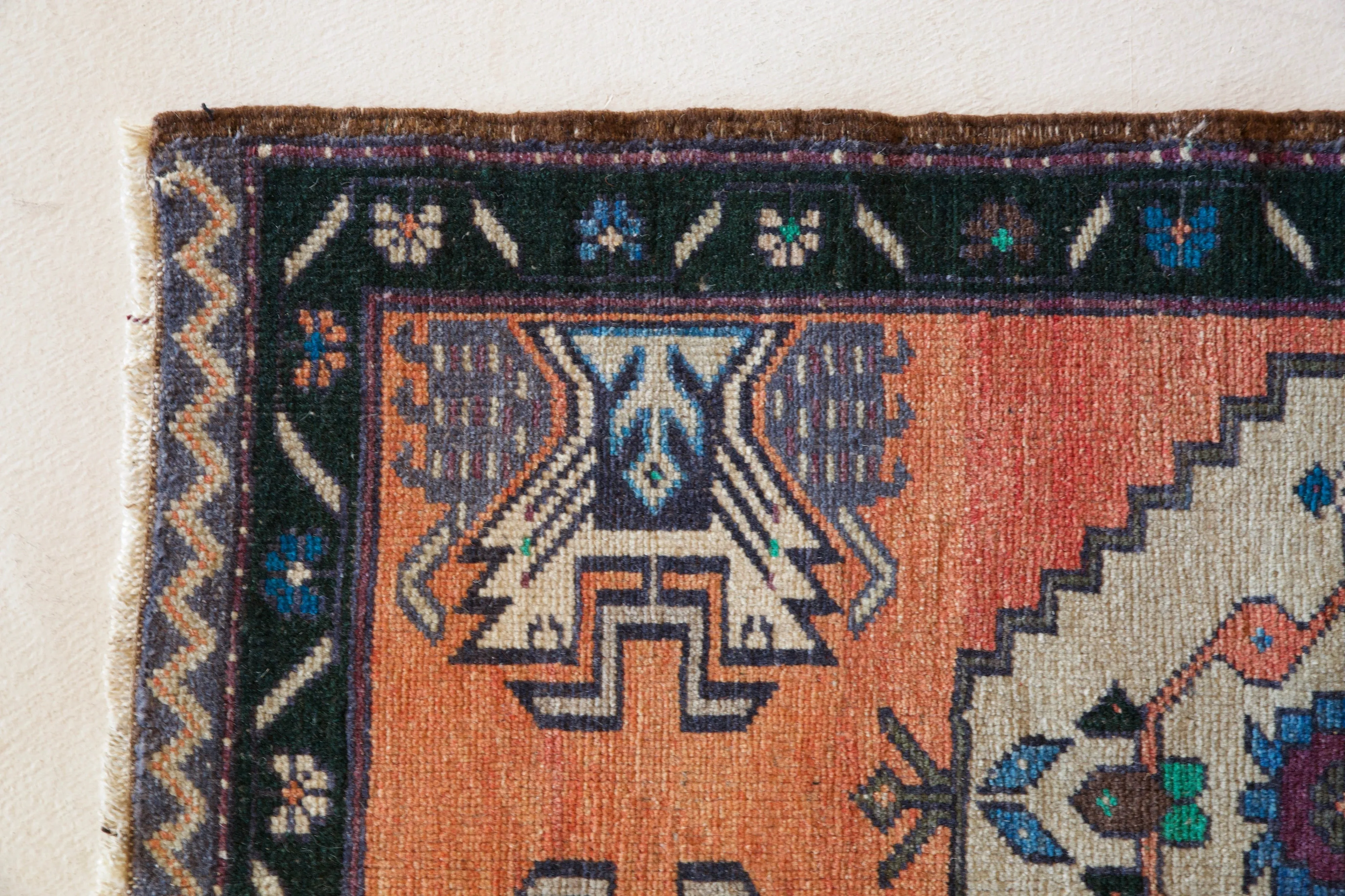 Vintage Mini Turkish Rug 22"x36"