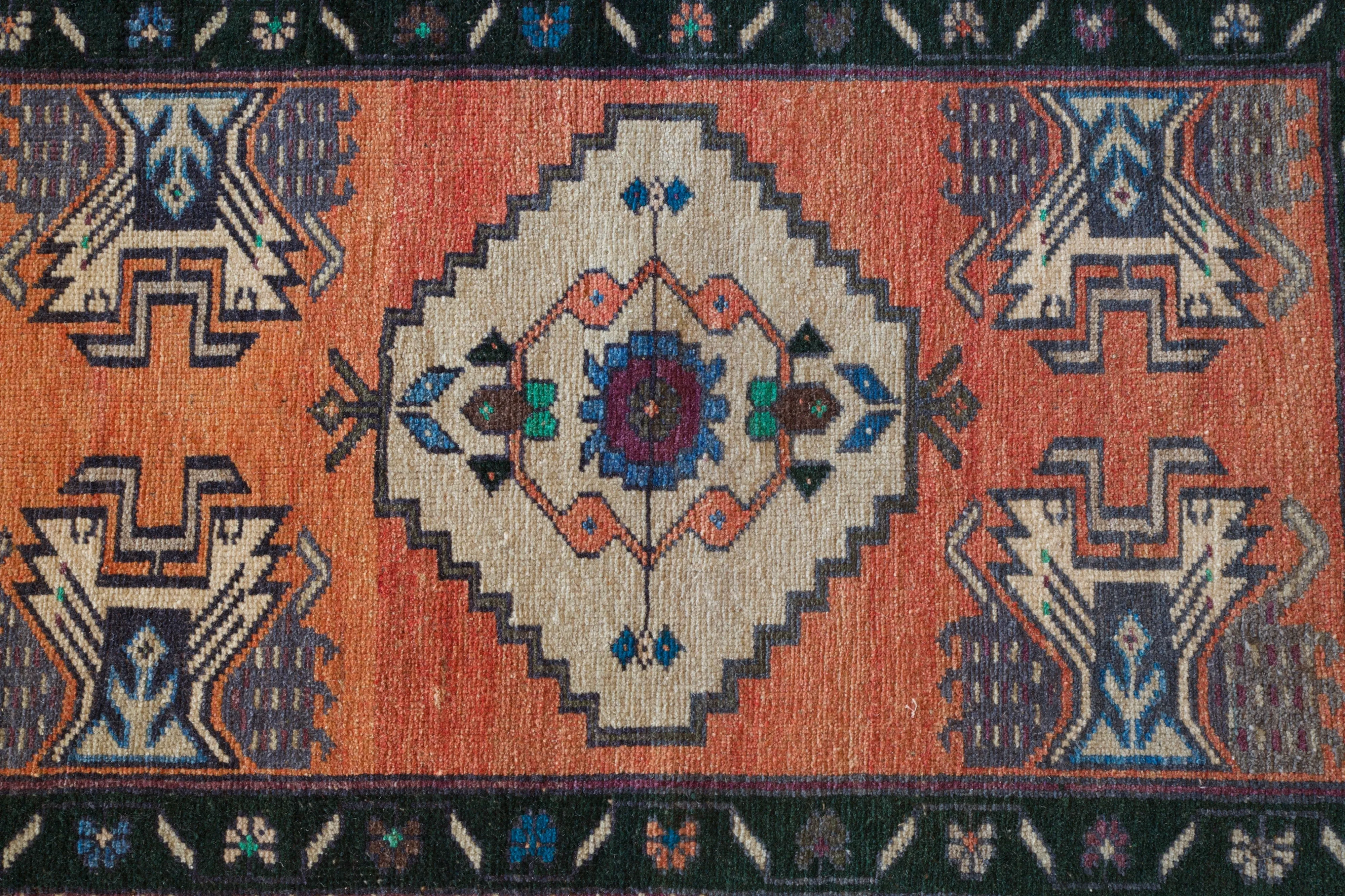 Vintage Mini Turkish Rug 22"x36"