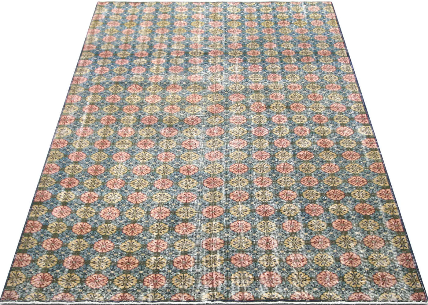 Vintage Turkish Mid-Century-Modern Rug - 7' x 10'