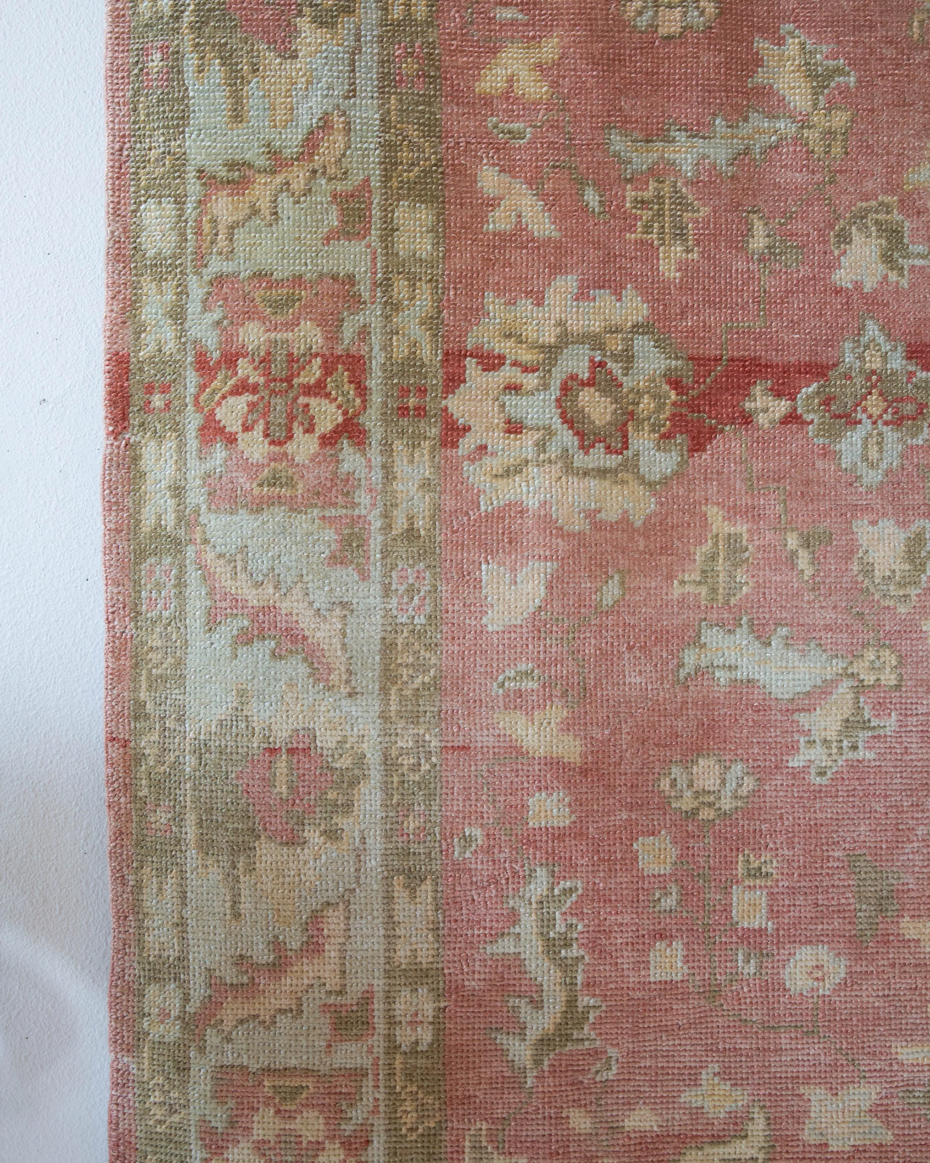 Vintage Turkish Oushak Rug 5'5"x8'5"