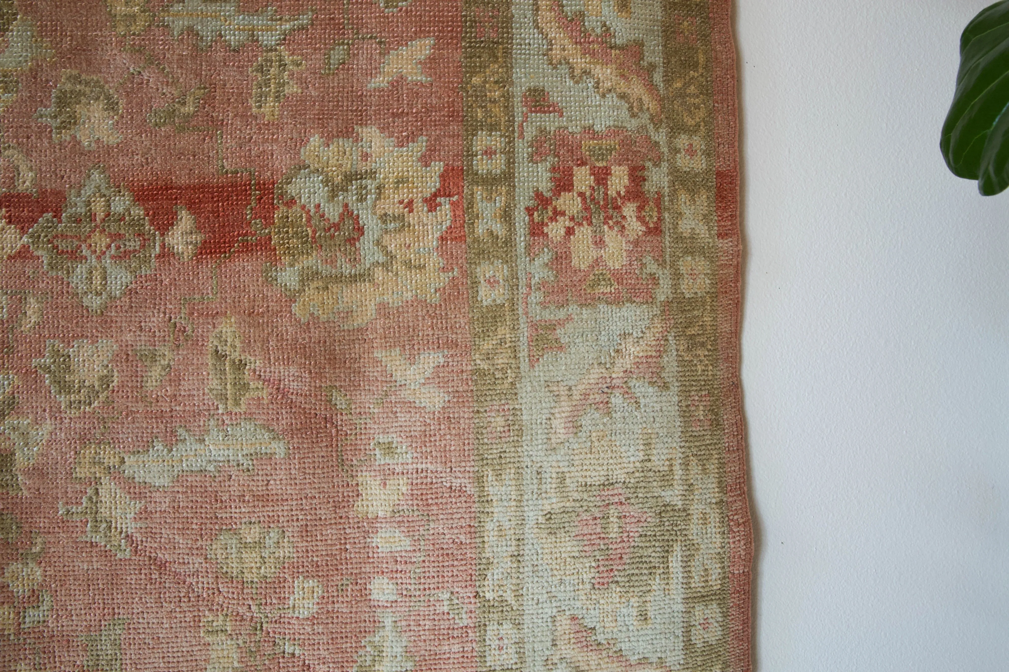 Vintage Turkish Oushak Rug 5'5"x8'5"