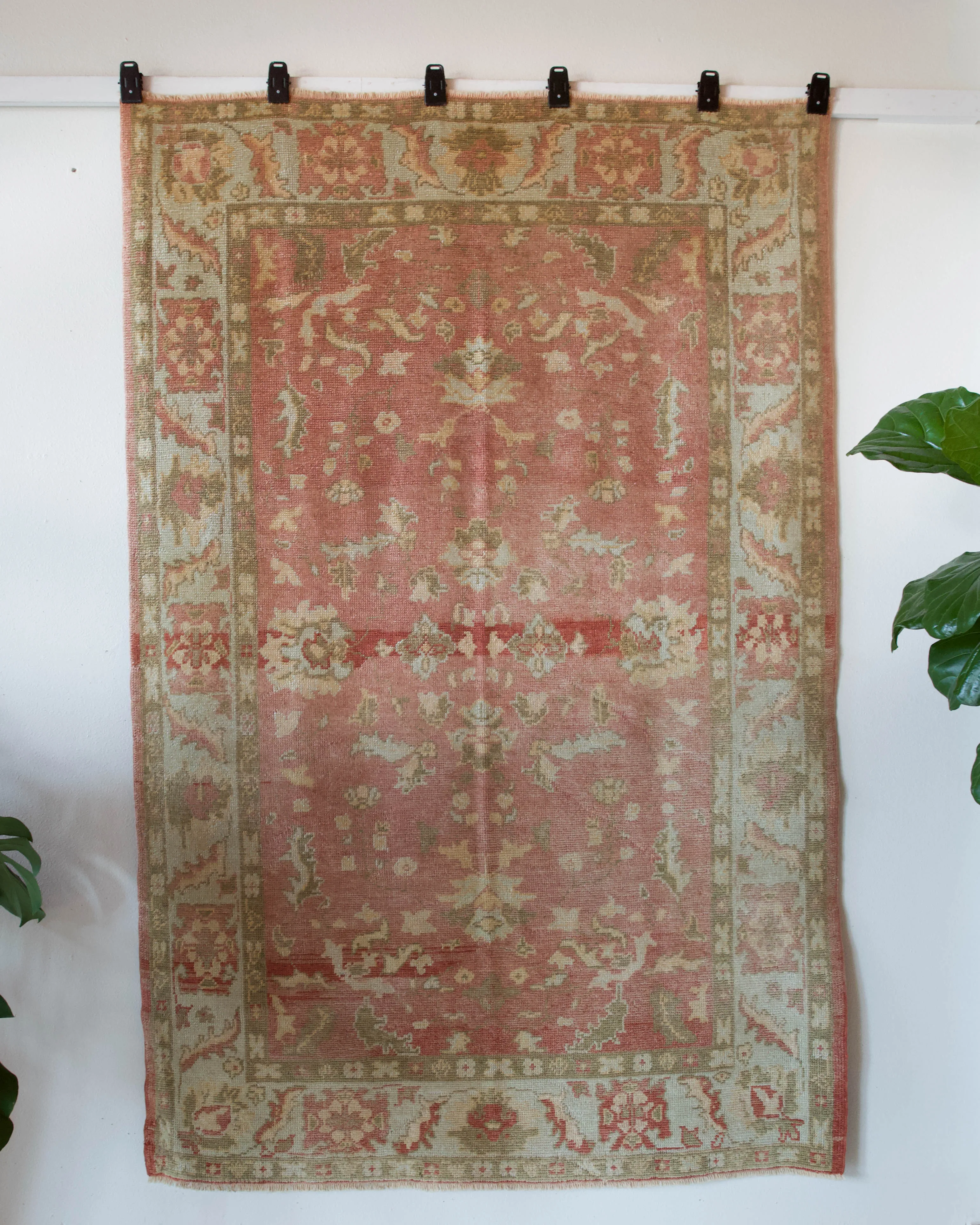 Vintage Turkish Oushak Rug 5'5"x8'5"