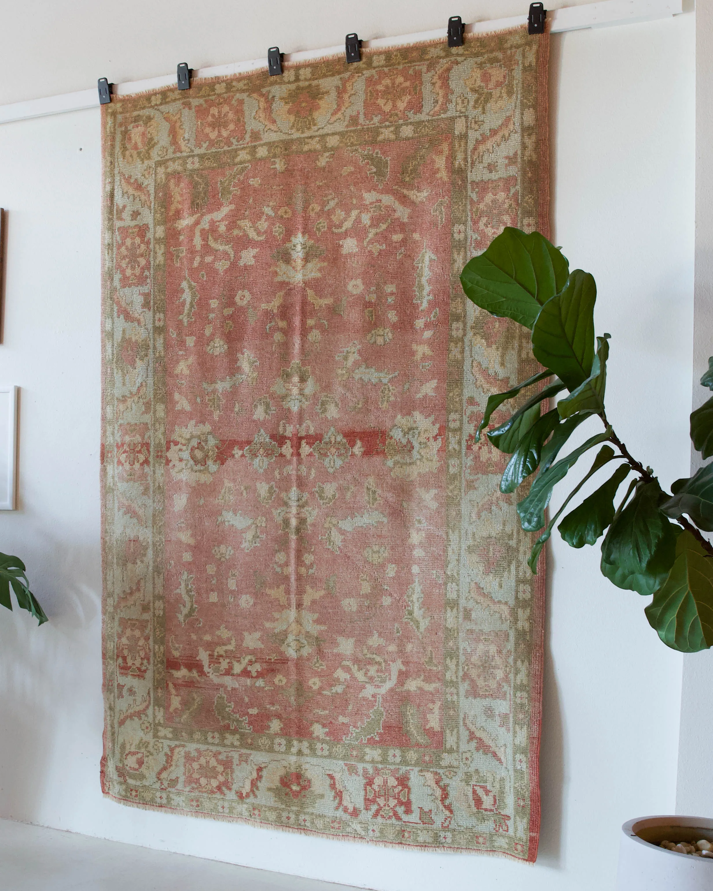 Vintage Turkish Oushak Rug 5'5"x8'5"