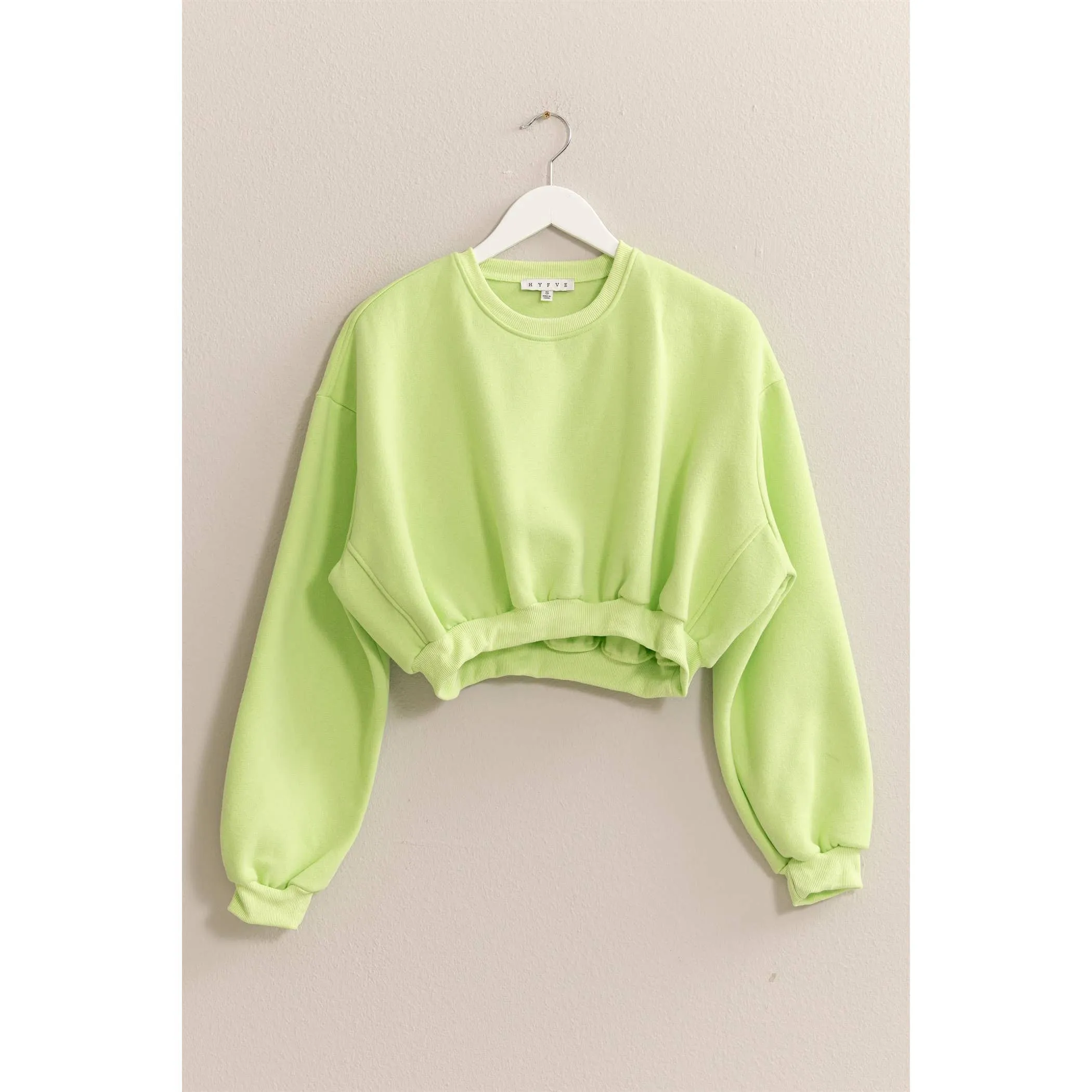 Washed French Terry Cropped HYFVE Sweatshirt: Heather Grey