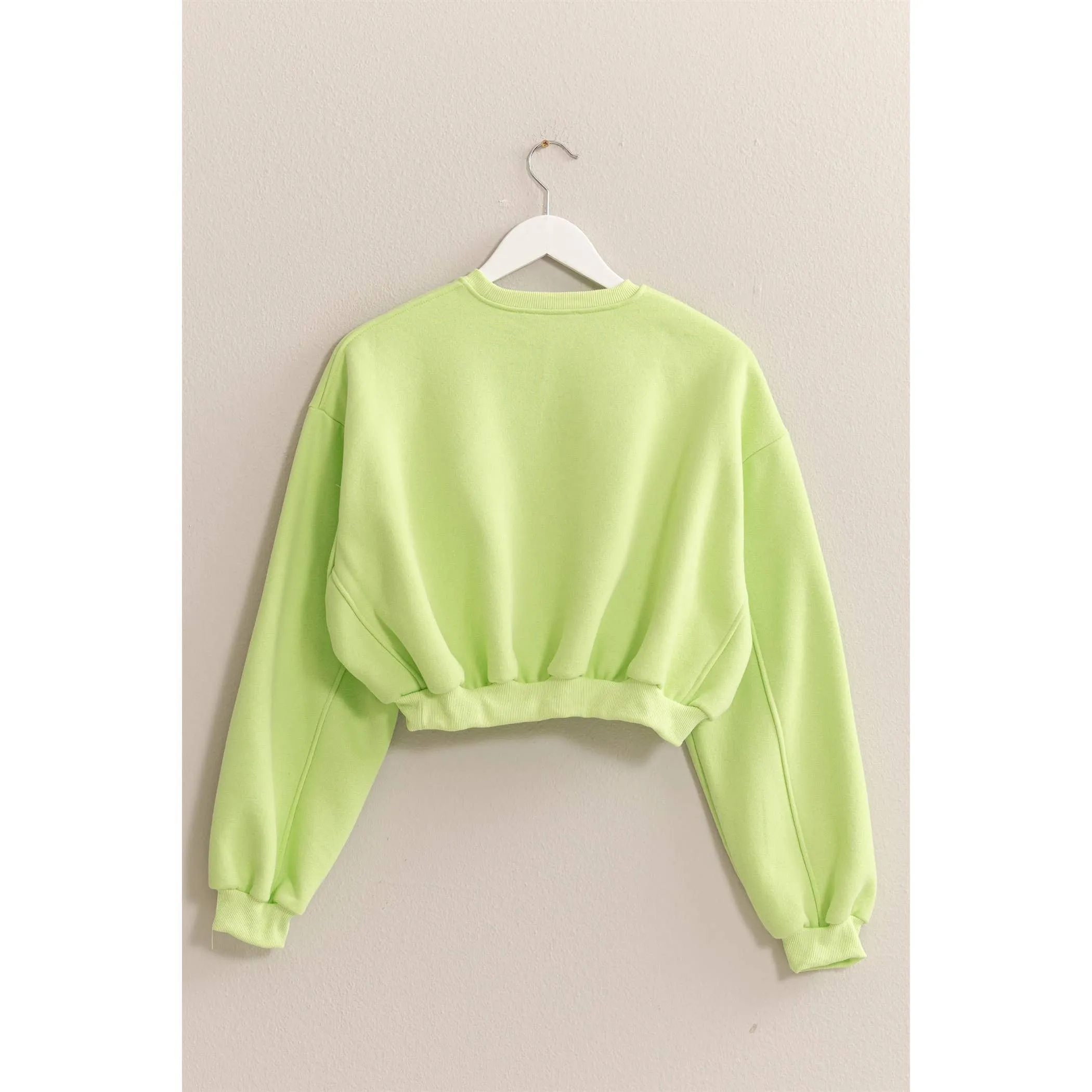 Washed French Terry Cropped HYFVE Sweatshirt: Heather Grey