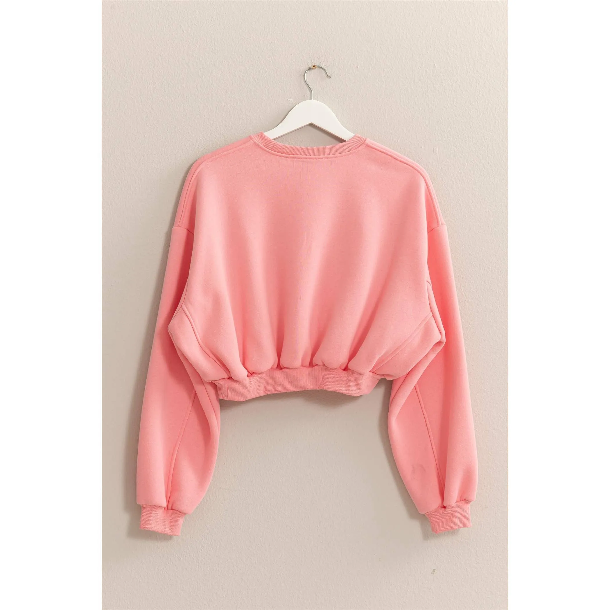 Washed French Terry Cropped HYFVE Sweatshirt: Heather Grey