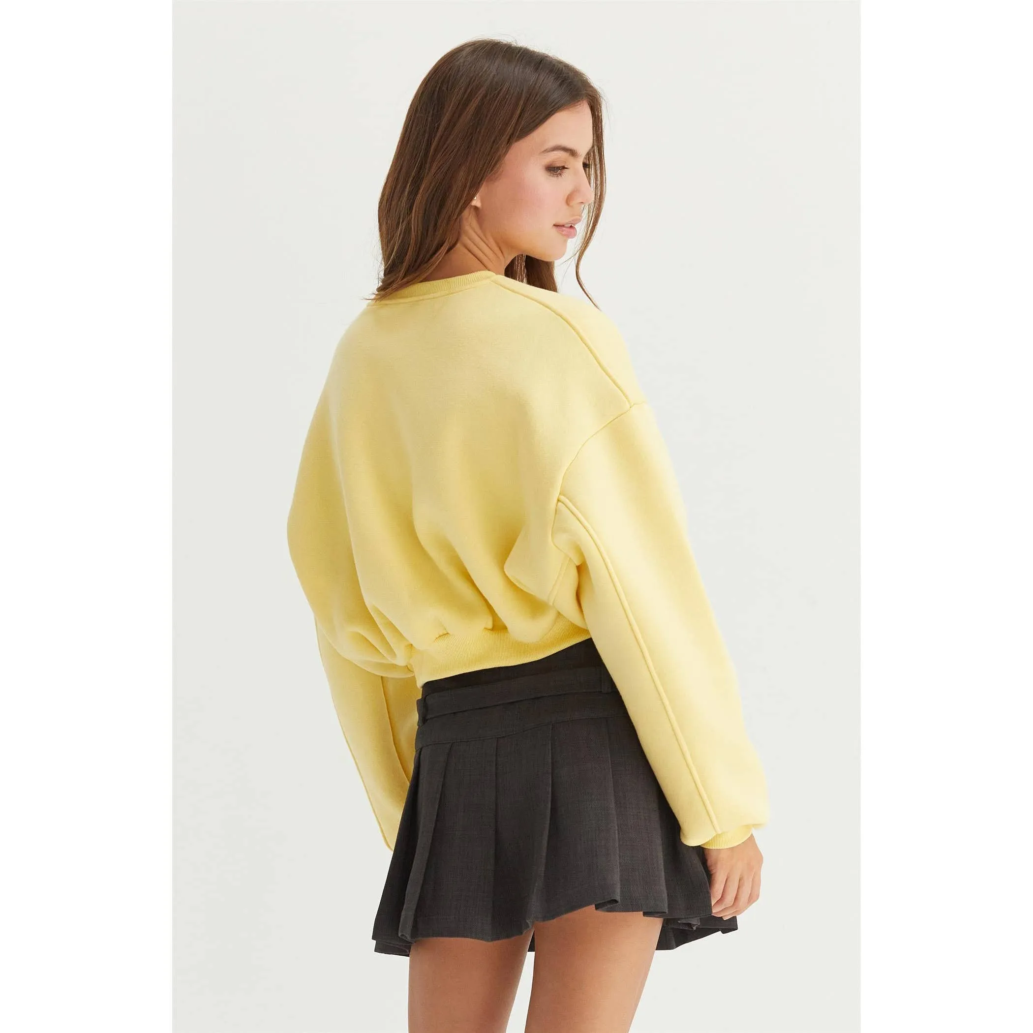 Washed French Terry Cropped HYFVE Sweatshirt: Heather Grey