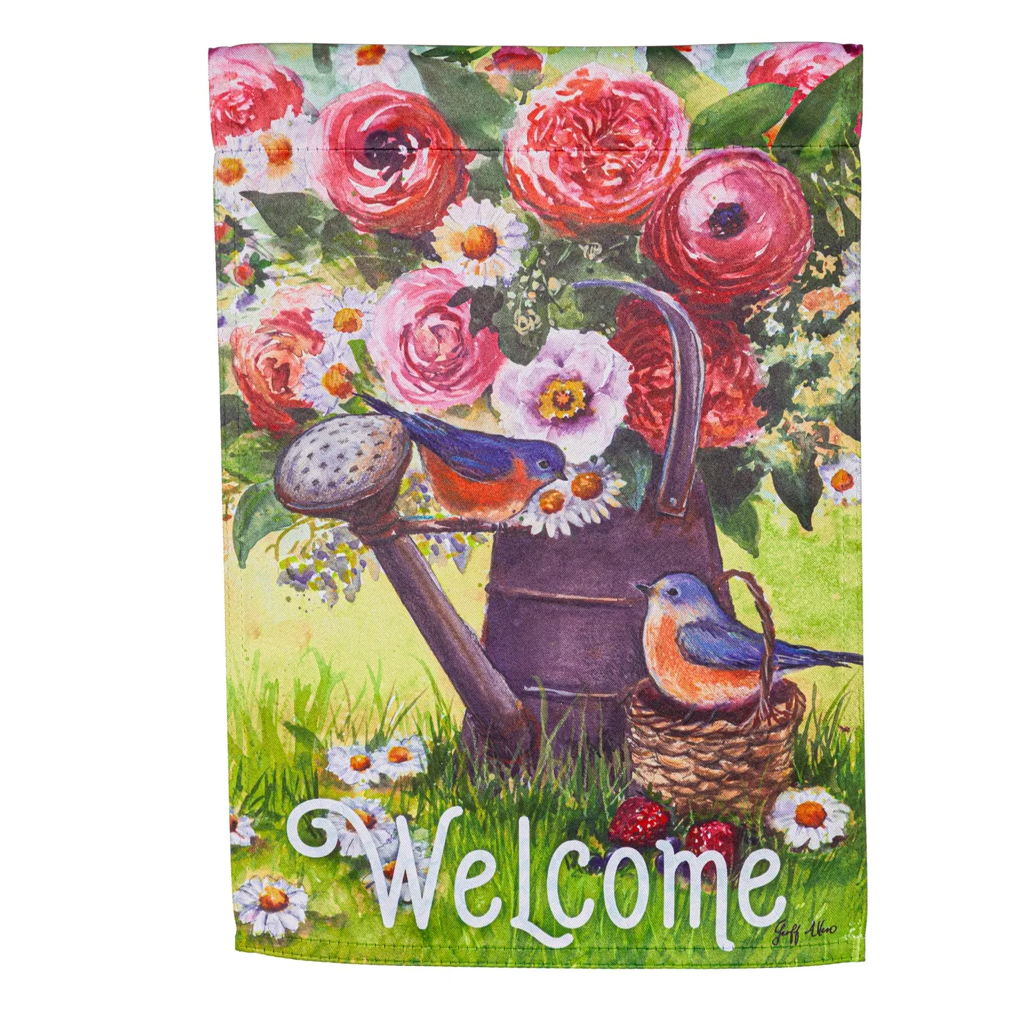 Watering Can Suede Garden Flag,14s11557