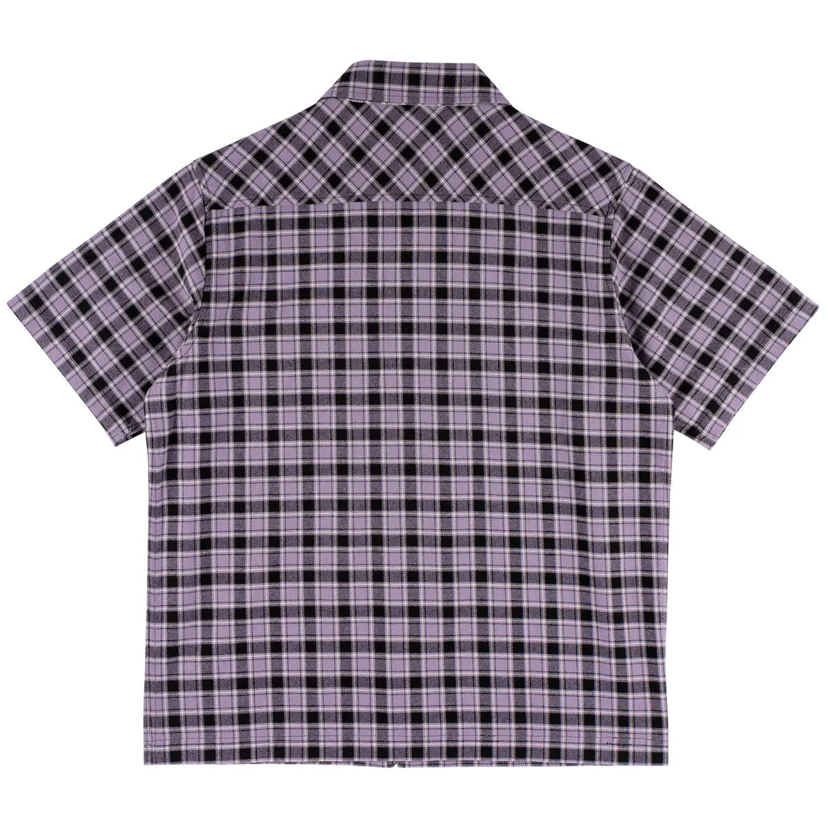 Welcome - Cell Woven Plaid Zip Shirt Lavender Grey