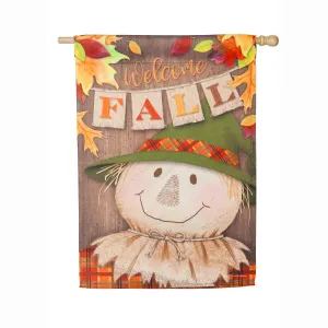 Welcome Fall Scarecrow House Suede Flag,13s8684
