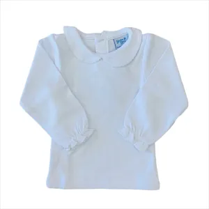 White Girl LS Shirt Button Back