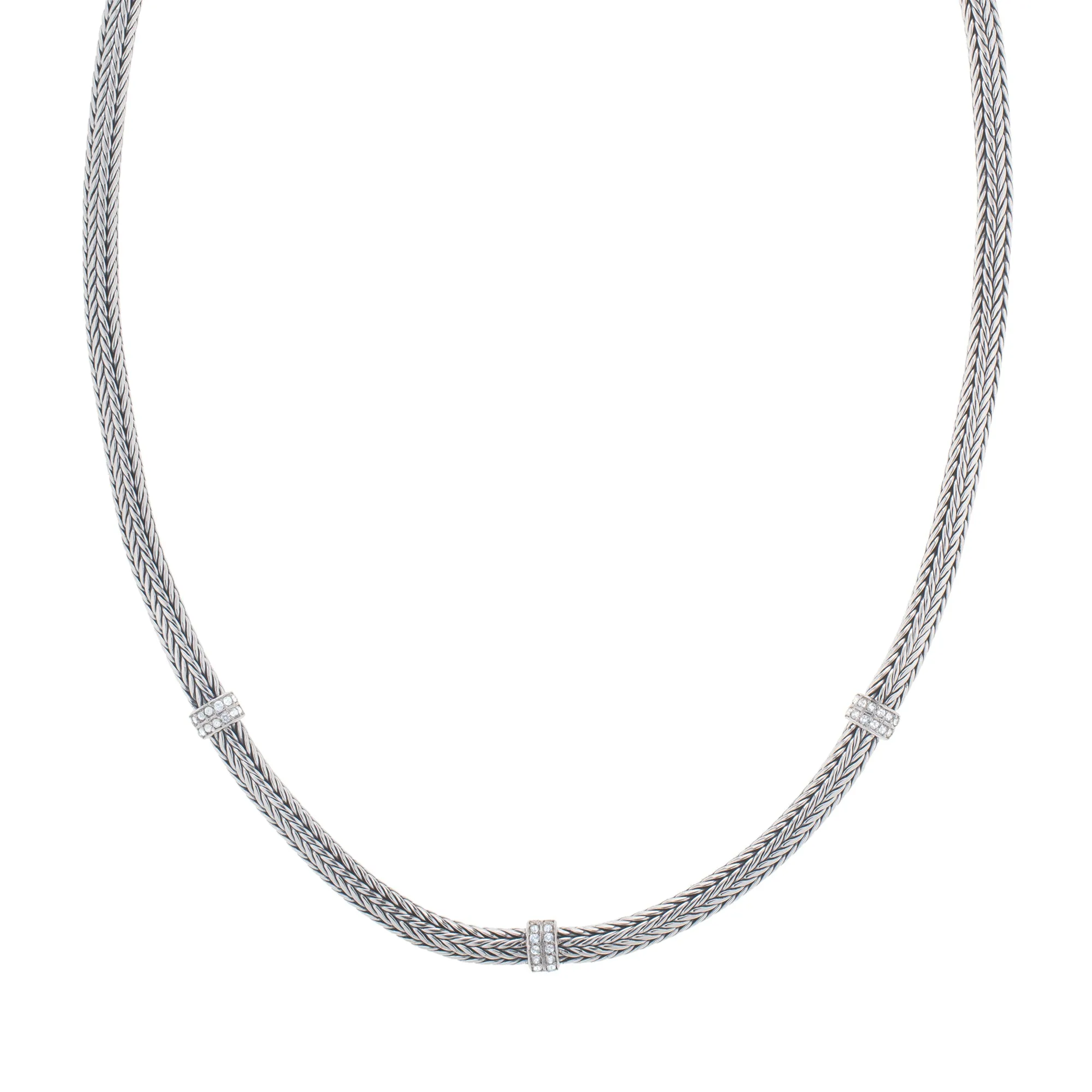 White Topaz Mini Woven Necklace