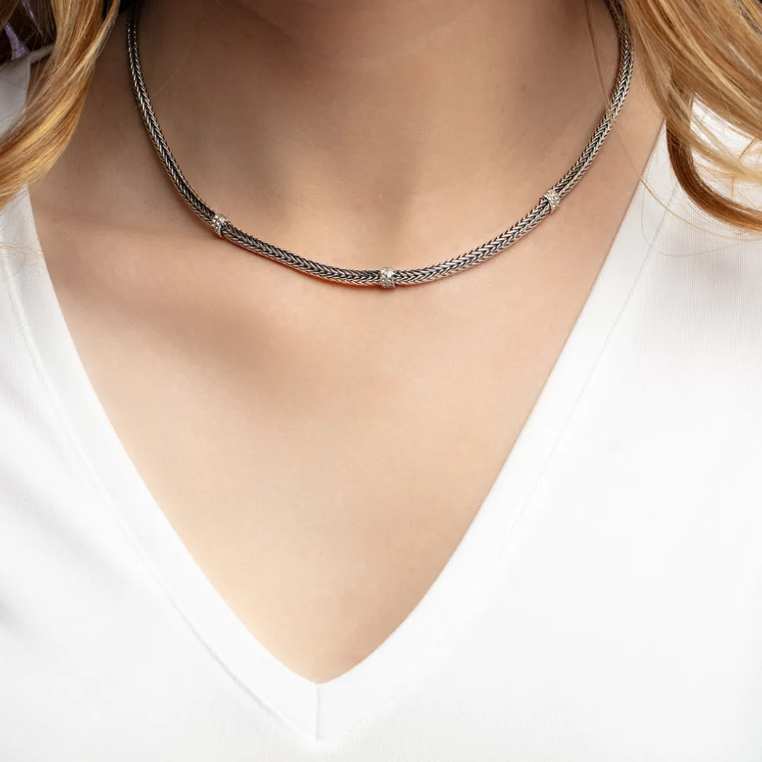 White Topaz Mini Woven Necklace