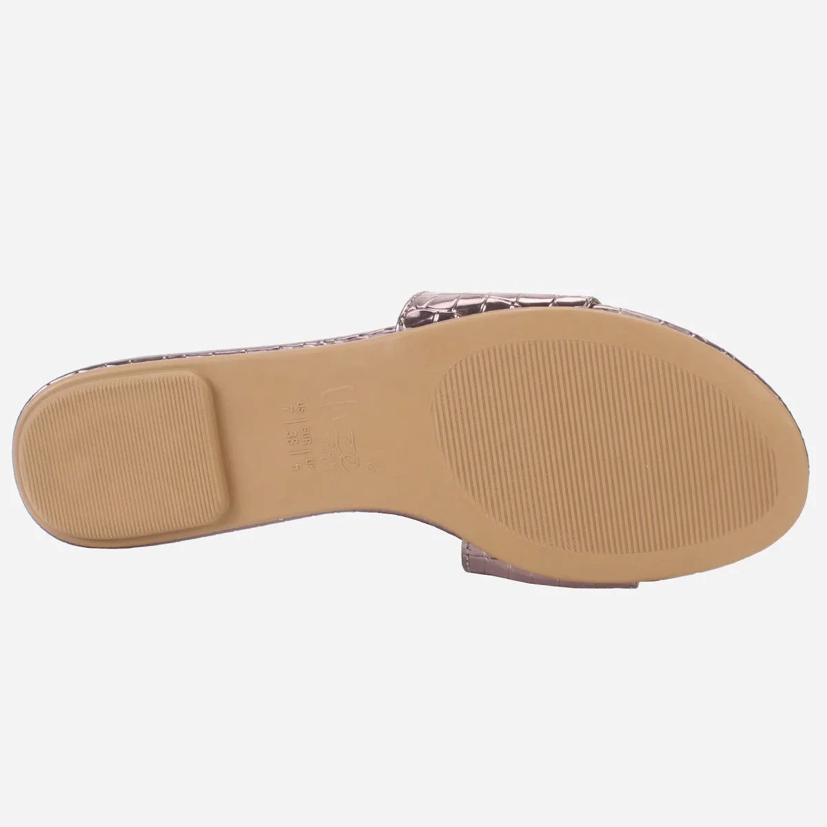 Womens "ROSA" Shimmer Summer Flat Slippers