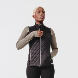 Women's sleeveless running jacket Warm - black