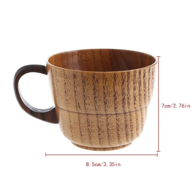 Wooden Cup Primitive Handmade Natural Wood Coffee Beer Juice Milk Tea Mug Must-have durable Drinkware
