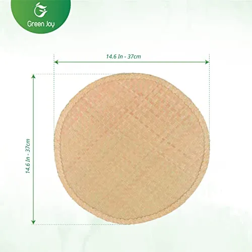 Woven Placemats for Dining Table - Green Placemats, Dining Table Set, Woven Placemats – Size 14.6 Inch – Heat Resistant, Non-Slip, Durable – Braided Placemats for Kitchen Table- Farmhouse Placemats Set of 6