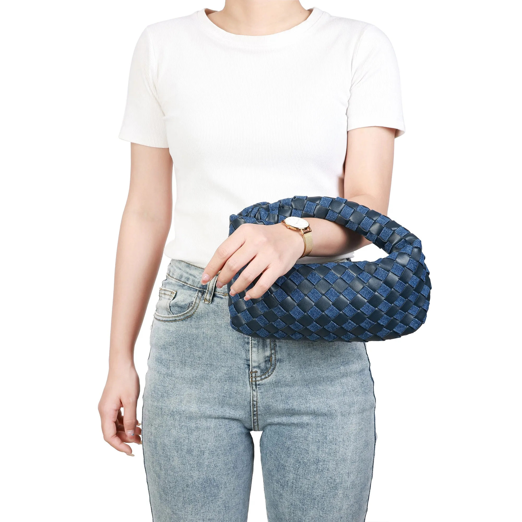 Woven Sheepskin Knot Bag Pouch