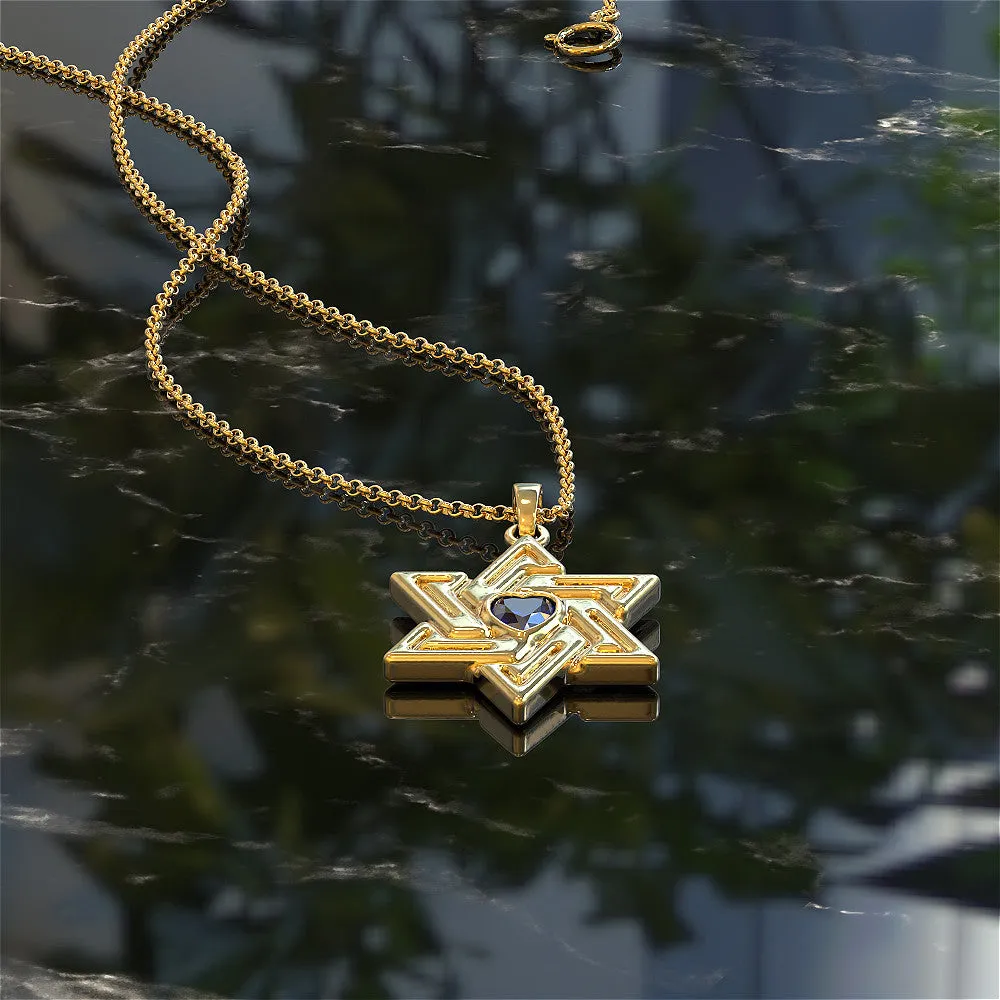 Woven Star of David Necklace