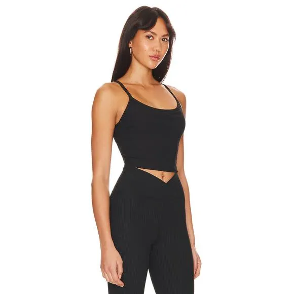 Year of Ours Ribbed Bralette Tank Black Size M Stylish &amp; Supportive Activewear